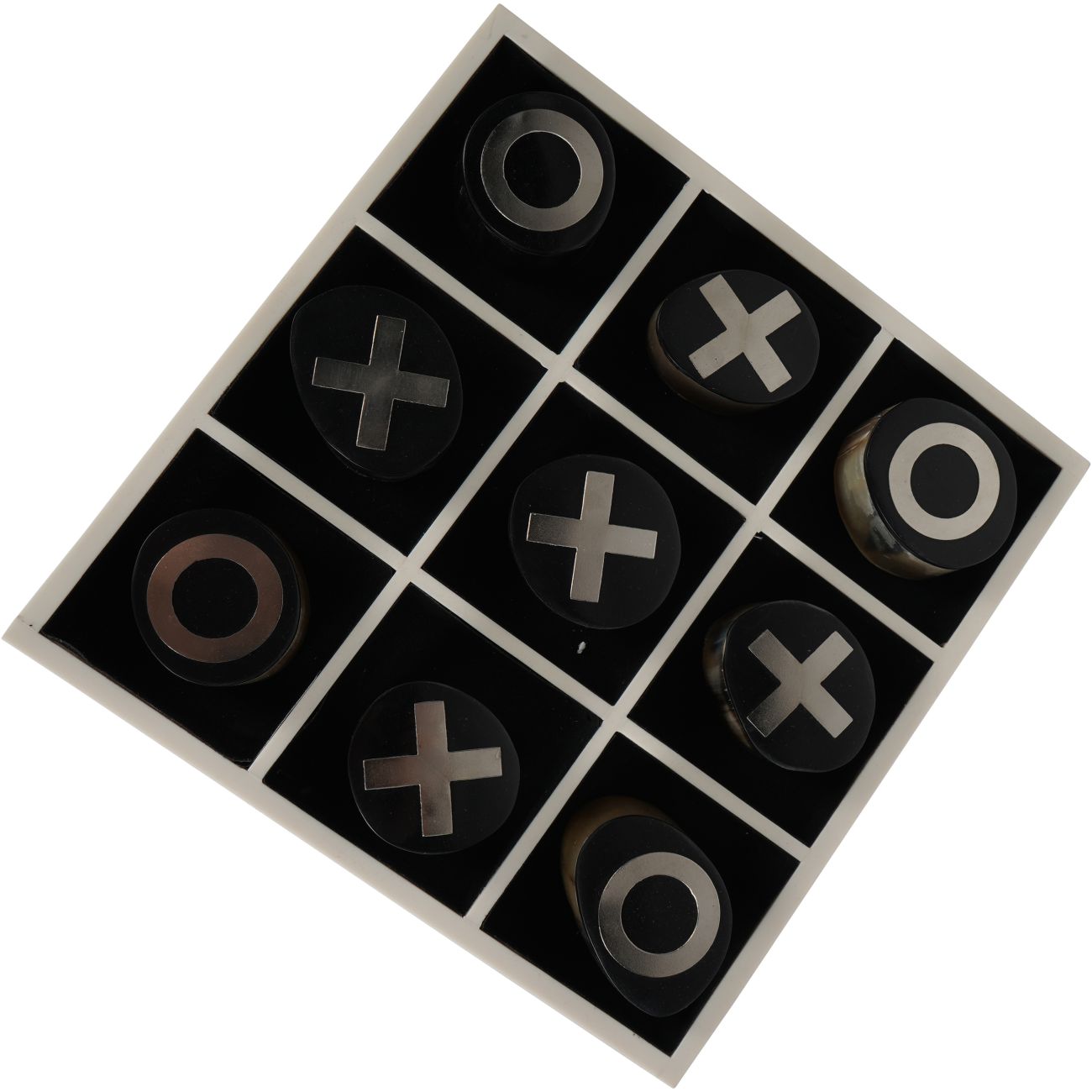 Stack Black & White Horn Noughts & Crosses Set
